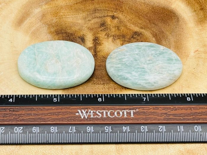 Amazonite Smooth Stone | Crystal Healing Smooth Stone | Amazonite Pocket Stone | Spa Massage Tool | Stress Reliever | Heart & Throat Chakra