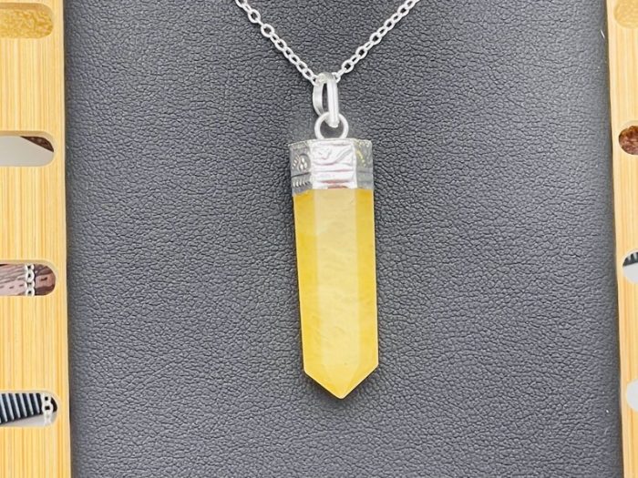 Yellow Aventurine Pendant | Chakra Healing pendant | Chakra Charm Pendant | Grounding Chakra Pendant | Chakra Pointer Pendant | Handmade