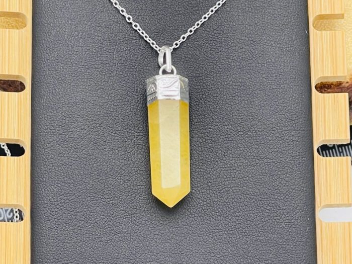 Yellow Aventurine Pendant | Chakra Healing pendant | Chakra Charm Pendant | Grounding Chakra Pendant | Chakra Pointer Pendant | Handmade