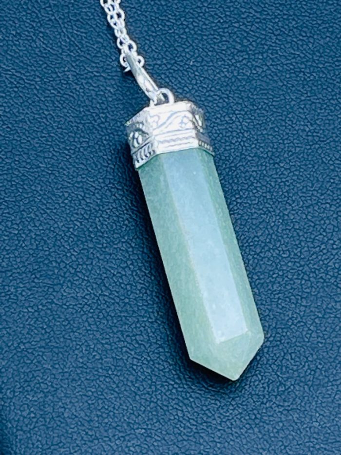 Green Aventurine Pendant | Chakra Healing pendant | Green Aventurine Charm Pendant | Grounding Chakra Pendant | Pointer Pendant