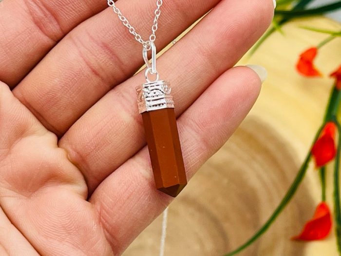 Red Jasper Pendant | Chakra Healing pendant | Red Jasper Charm Pendant | Grounding Chakra Pendant | Pointer Pendant