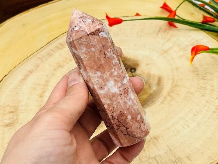 Pink Strawberry Onyx Obelisk | Onyx Tower | Pink Onyx Point | Crystal Obelisk | Healing Crystal | Reiki | Metaphysical | Home Decor