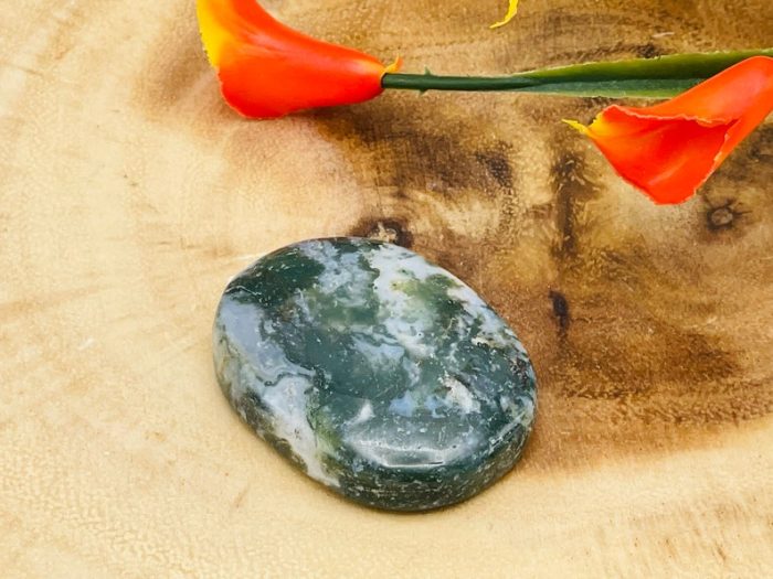 Moss Agate Smooth Stone | Moss Agate Crystal Stone | Pocket Smooth Stone | Metaphysical Healing Chakra Stone | Reiki Crystal