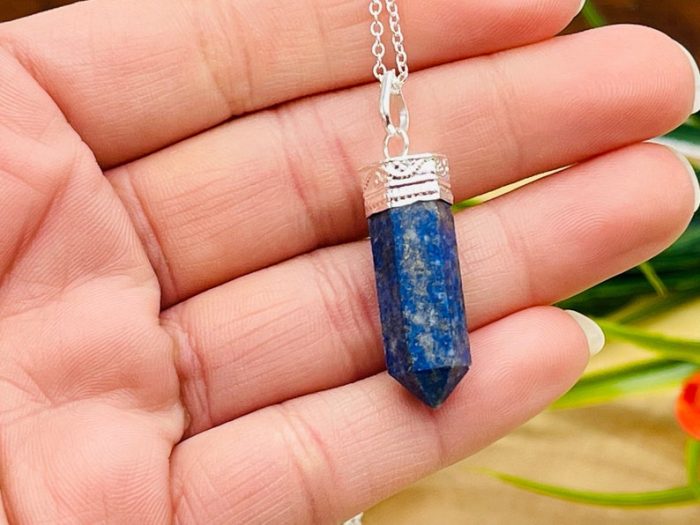 Lapis Lazuli Pendant | Chakra Healing Pendant | Lapis Lazuli Charm Pendant | Grounding Chakra Pendant | Pointer Pendant