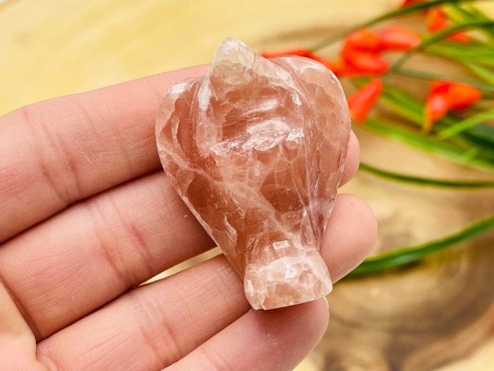 Strawberry Pink Calcite Angel | Heart Chakra | Crystal Figurine | Standing Statuette | Hand Carved | Angelic Reiki | Metaphysical Gemstone