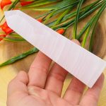 Rose Pink Mangano Fluorescent Calcite Obelisk | Rose Pink Calcite Tower | Calcite Point | Healing Crystal | Metaphysical