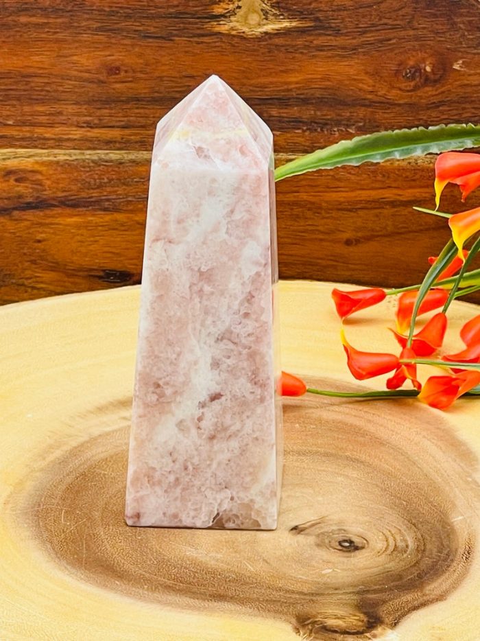 Strawberry Pink Calcite Obelisk | Calcite Tower | Calcite Point | Crystal Obelisk | Healing Crystal | Reiki | Metaphysical | Home Decor