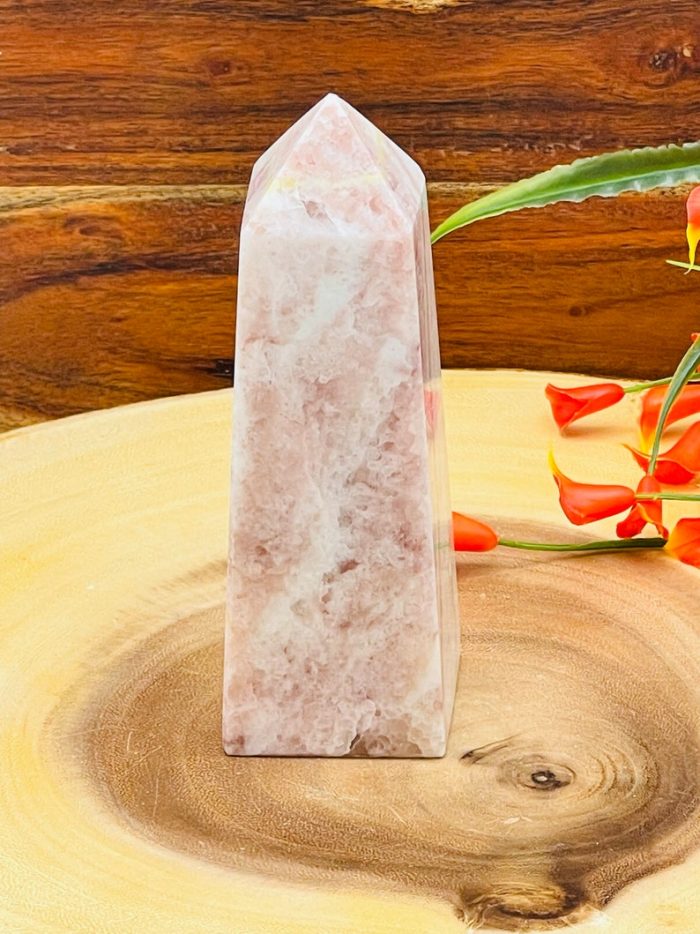 Strawberry Pink Calcite Obelisk | Calcite Tower | Calcite Point | Crystal Obelisk | Healing Crystal | Reiki | Metaphysical | Home Decor