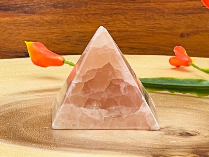 Strawberry Pink Calcite Pyramid | Calcite Pyramid | Crystal Chakra Pyramid | Healing Pyramid | Healing Crystal | Reiki Pyramid