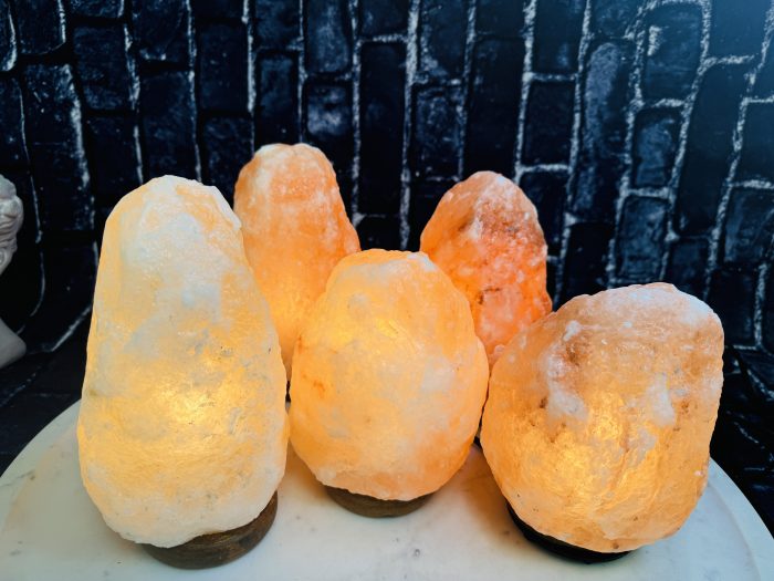 Set of 2 Natural Himalayan Pink Crystal Rock Salt Lamps | 6-8 LB | Salt Ionizer with Dimmer Switch