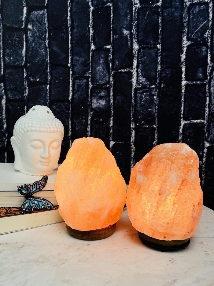 Set of 2 Natural Himalayan Pink Crystal Rock Salt Lamps | 6-8 LB | Salt Ionizer with Dimmer Switch