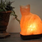 Pink Salt Cat Shape Lamp