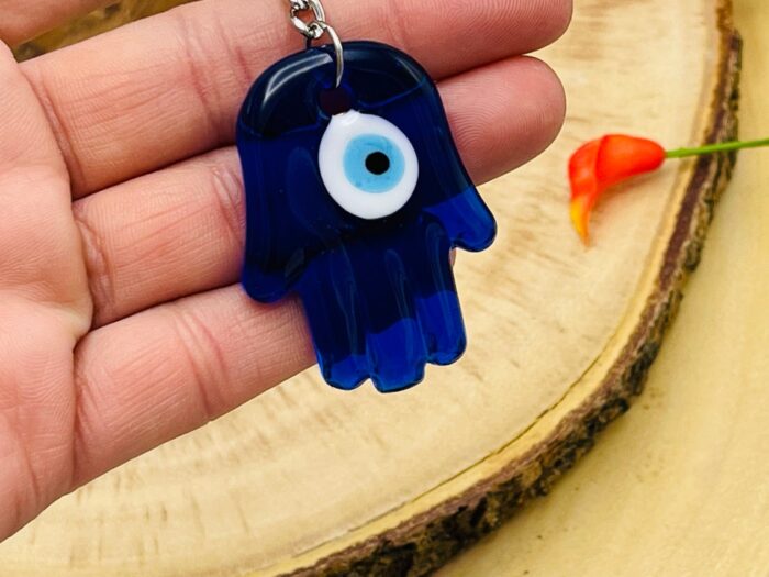 Evil Eye Blue Glass Keychain