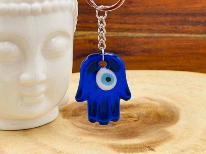 Evil Eye Blue Glass Keychain