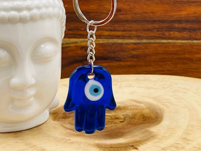 Evil Eye Blue Glass Keychain