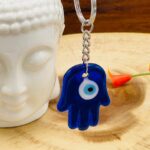 Evil Eye Blue Glass Keychain