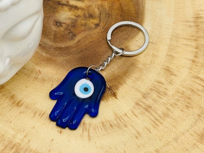 Evil Eye Blue Glass Keychain