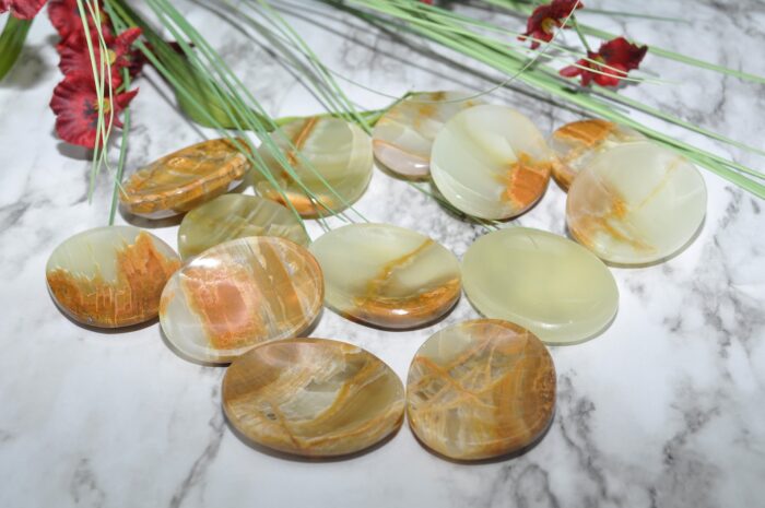 Multi Green Banded Onyx Worry Stone