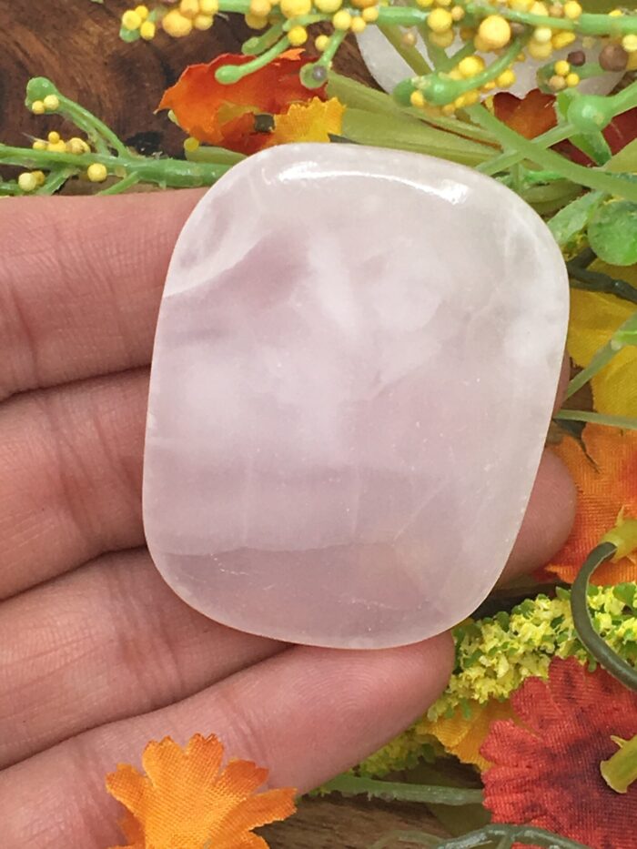 Rose Pink Mangano Fluorescent Calcite Smooth Stone | Pink Crystal Smooth Stone | Pocket Stone | Massage Healing Crystal | Stress Reliever