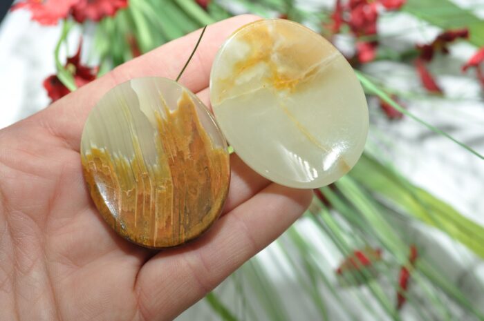 Multi Green Banded Onyx Worry Stone