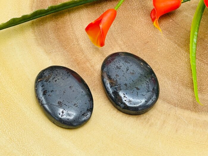 Hematite Smooth Stone | Hematite Crystal Energy Palm Stone | Pocket Stone | Energy Crystal | Root Chakra | Healing Crystals