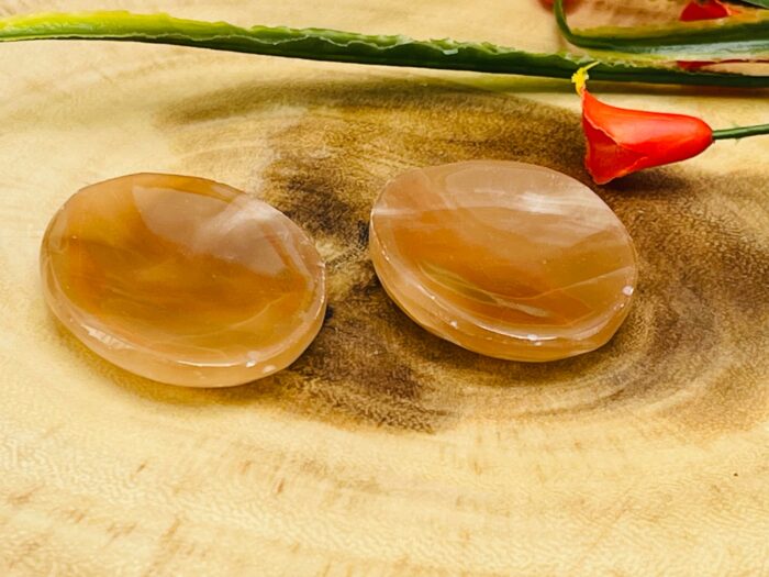 Caramel Honey Worry Stones | Thumb Stones | Calcite Massage Stones | Healing Crystals | Meditation | Gemstone Crystals | Stress Reliever