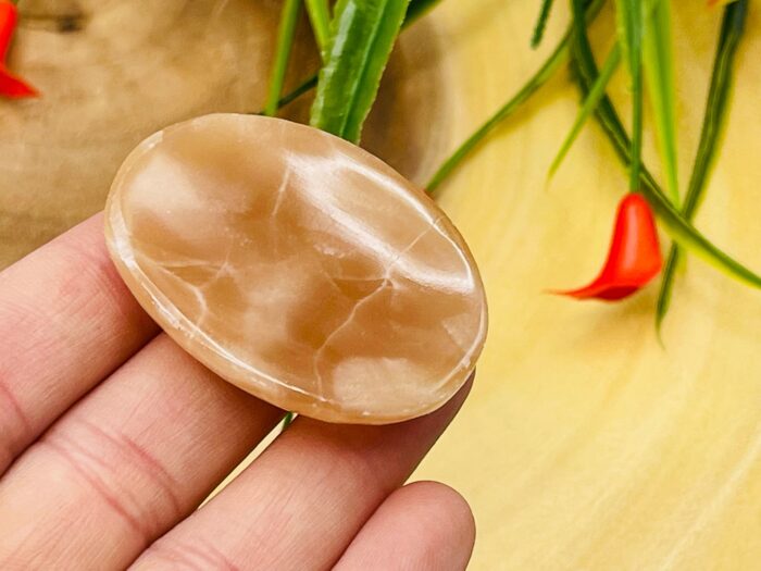 Caramel Honey Worry Stones | Thumb Stones | Calcite Massage Stones | Healing Crystals | Meditation | Gemstone Crystals | Stress Reliever