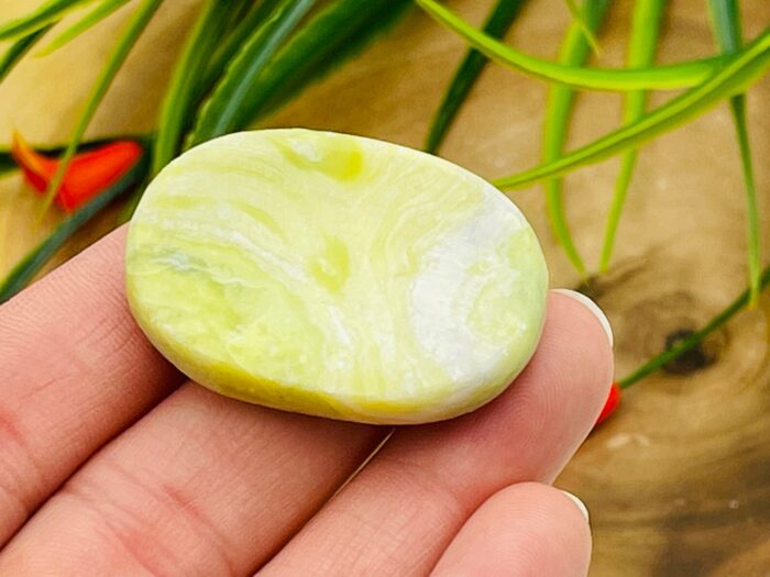 Serpentine Worry Stone | Green Serpentine Crystal Stone | Pocket Worry Stone | Metaphysical Healing Chakra Stone | Reiki Crystal