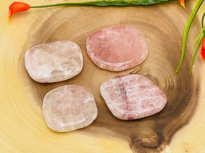 Strawberry Pink Calcite Smooth Stone | Calcite Smooth Stone | Palm Stone | Massage Stone | Healing Crystals | Reiki | Meditation