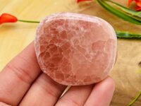 Strawberry Pink Calcite Smooth Stone