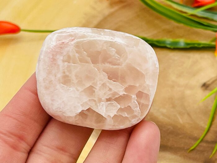 Strawberry Pink Calcite Smooth Stone | Calcite Smooth Stone | Palm Stone | Massage Stone | Healing Crystals | Reiki | Meditation