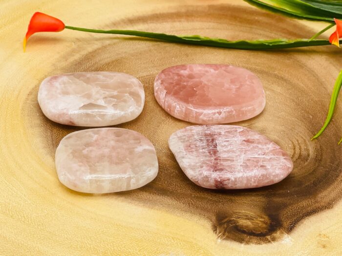 Strawberry Pink Calcite Smooth Stone | Calcite Smooth Stone | Palm Stone | Massage Stone | Healing Crystals | Reiki | Meditation