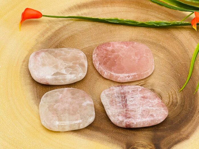 Strawberry Pink Calcite Smooth Stone | Calcite Smooth Stone | Palm Stone | Massage Stone | Healing Crystals | Reiki | Meditation