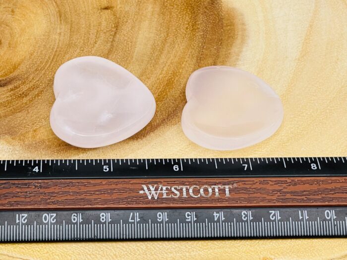 Rose Pink Mangano Fluorescent Calcite Heart Shape Worry Stone | Crystal Stone | Thumb Stone | Massage Healing Crystal | Stress Reliever