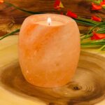 Himalayan Pink Salt Cylinder Shape Tealight Candle Holder