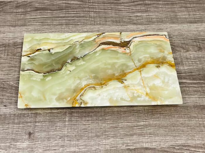 Banded Green Onyx Rectangular Serving Tray, Detergent Safe & Easy to Clean, 12" X 7"