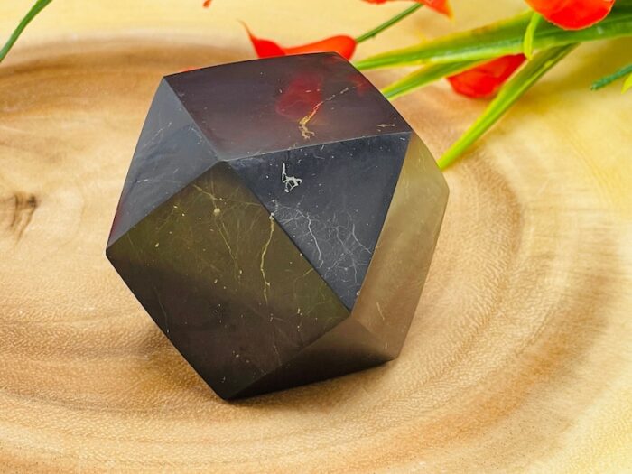 Shungite Hexagon | Shungite Crystal Diamond Hexagon | Healing Crystal | Highly Energetic Metaphysical | EMF Protection | 2 inch