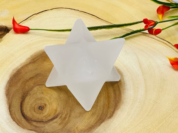 Selenite Star Merkaba, Healing Crystal Reiki Tool, 2 inch