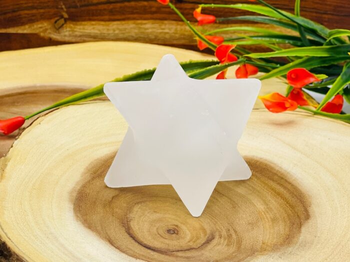 Selenite Star Merkaba, Healing Crystal Reiki Tool, 2 inch