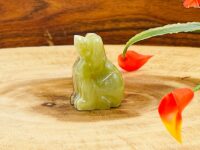 Green Onyx Puppy Figurine, Crystal Carving Dog, Standing Statuette, Sacred Animal 1.5 & 2 inch