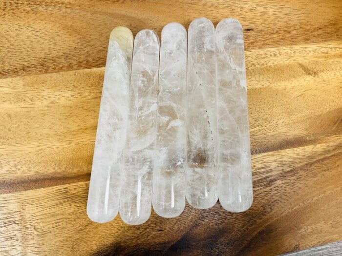 6" Clear Quartz Wand, Hand Polished Crystal Quartz Massage Point