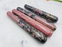 6" Rhodonite Massage Wand, Rhodonite Crystal Wand, Cleansing & Balancing Tool
