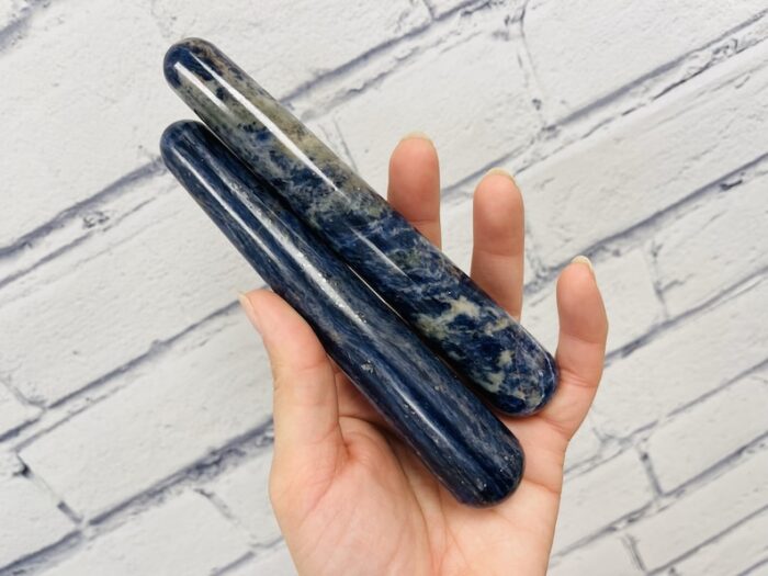 6" Sodalite Wand, Blue Sodalite Crystal Massage Wand, Healing Crystal & Stone, Third Eye Chakra