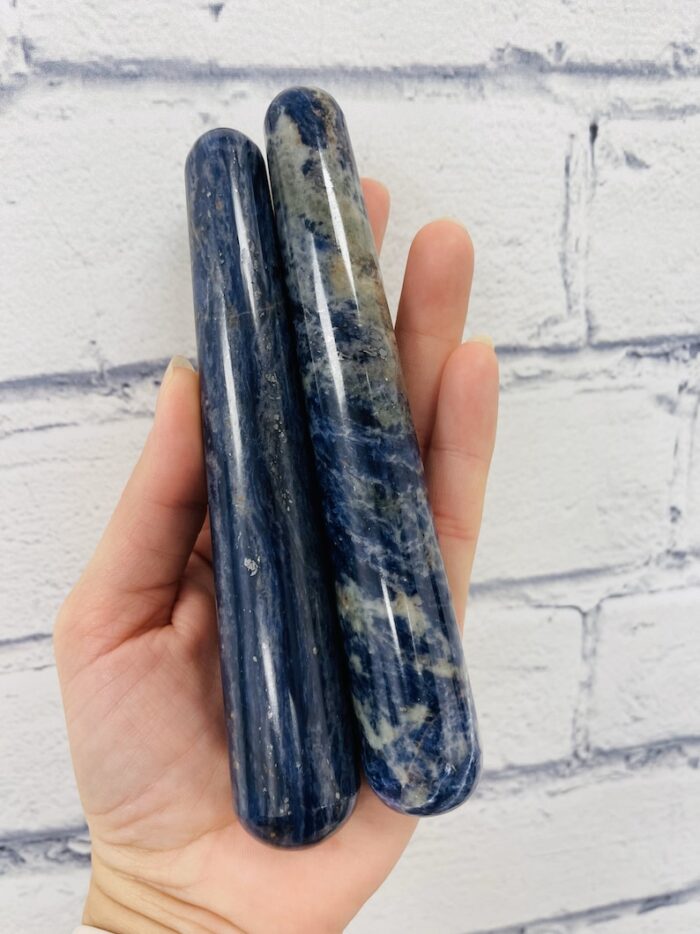 6" Sodalite Wand, Blue Sodalite Crystal Massage Wand, Healing Crystal & Stone, Third Eye Chakra