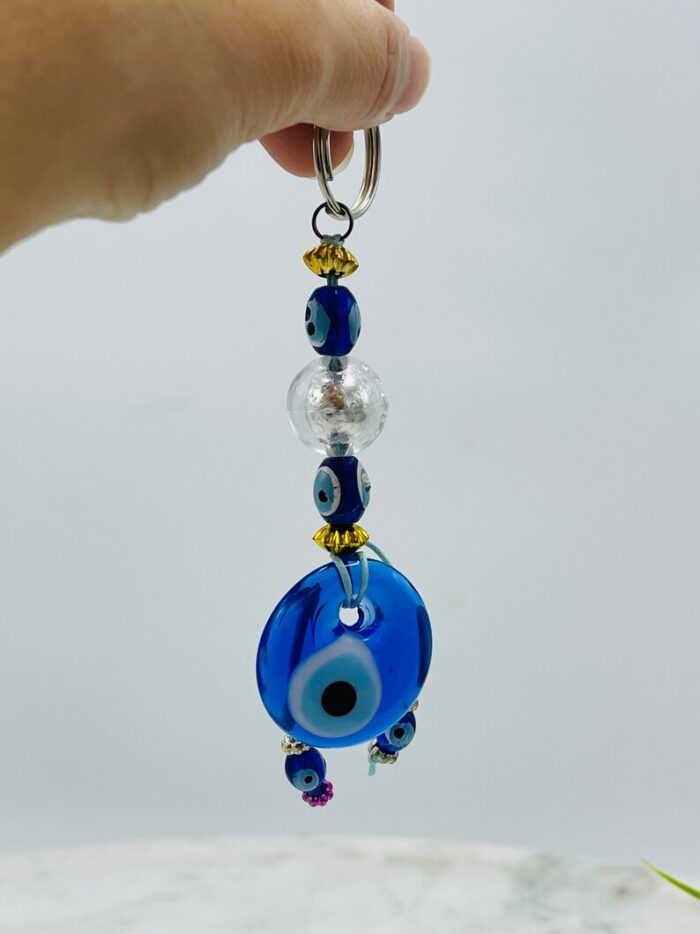 Evil Eye Blue Glass Keychain | Crystal Keychain | Key Accessories | Protection from Evil Eye | Evil Eye Cabochons Keychain | Evil Eye Charm