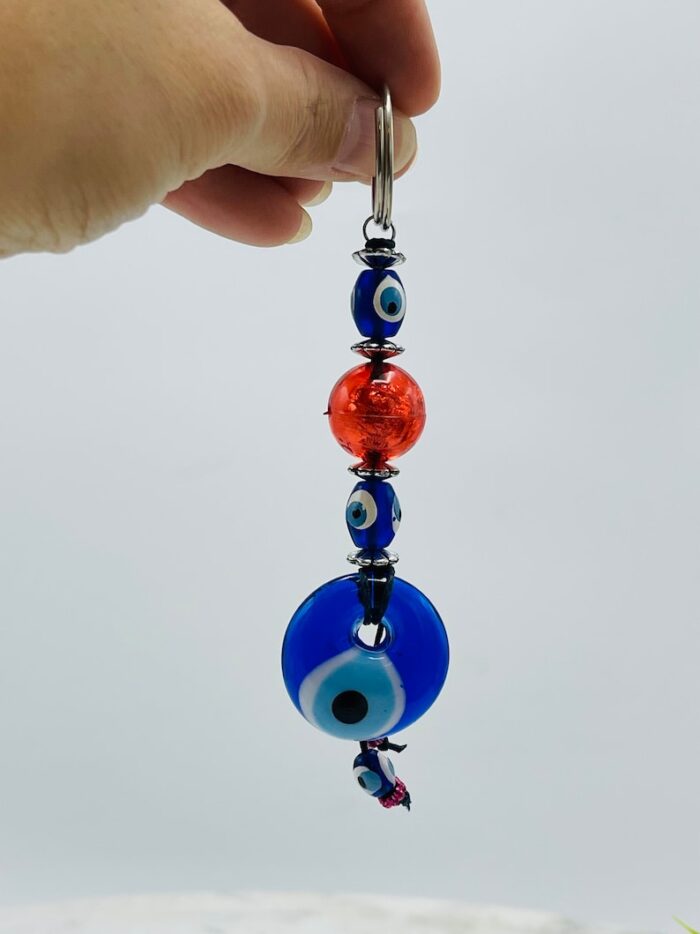 Evil Eye Blue Glass Keychain | Crystal Keychain | Key Accessories | Protection from Evil Eye | Evil Eye Cabochons Keychain | Evil Eye Charm