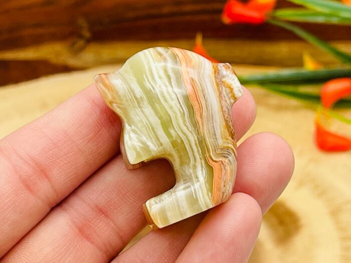 Banded Green Onyx Dolphin Figurine, Onyx Crystal Fish, Standing Statuette, Metaphysical Healing Crystal, Sacred Animal 1.5 & 2 Inch