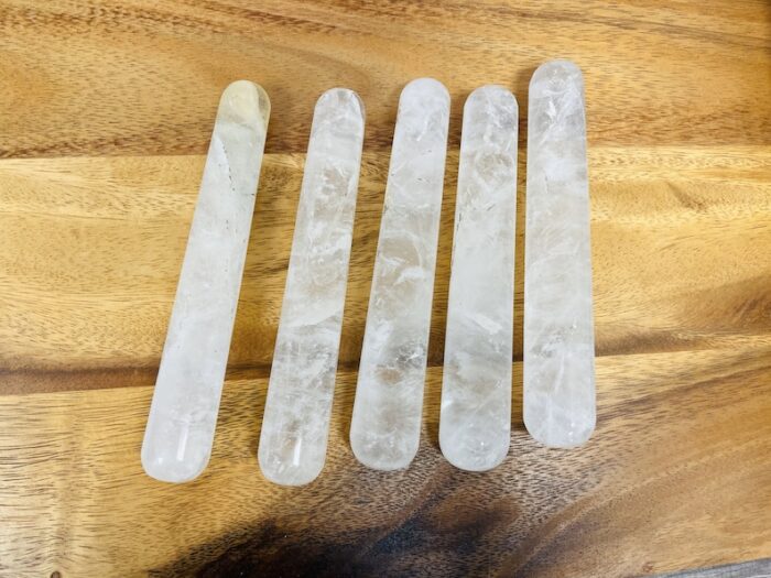 6" Clear Quartz Wand, Hand Polished Crystal Quartz Massage Point