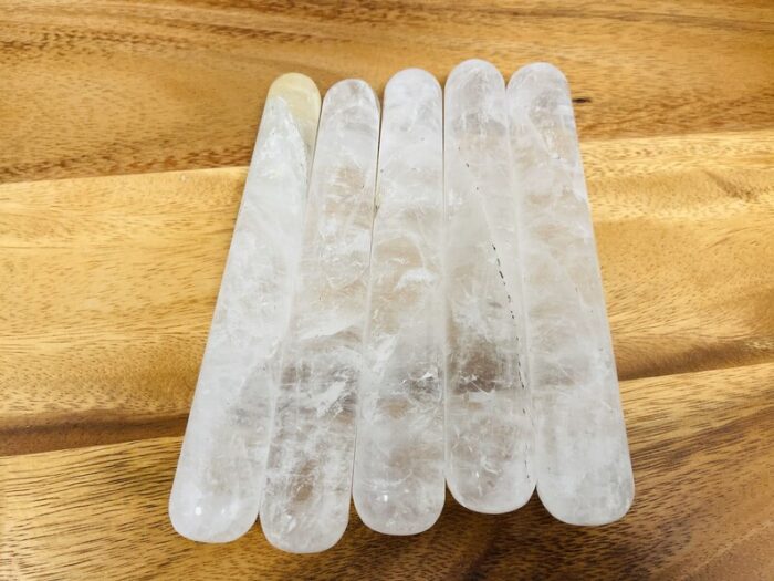 6" Clear Quartz Wand, Hand Polished Crystal Quartz Massage Point