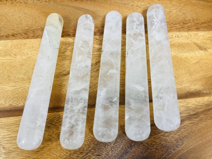 6" Clear Quartz Wand, Hand Polished Crystal Quartz Massage Point